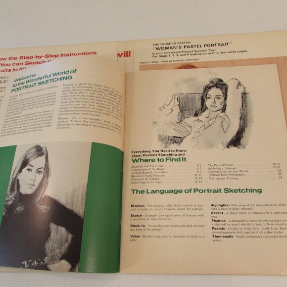 Vintage 1971 Craftint Portrait Sketching Instruction Booklet - Picture 10 of 16